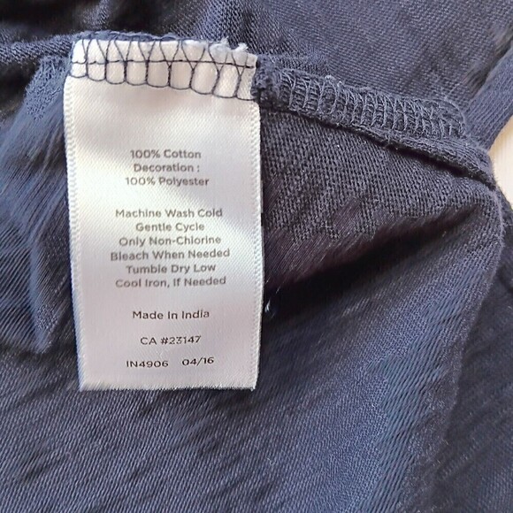 Talbots Women's Size M Navy/White Embroidery Tunic Top - Picture 6 of 7